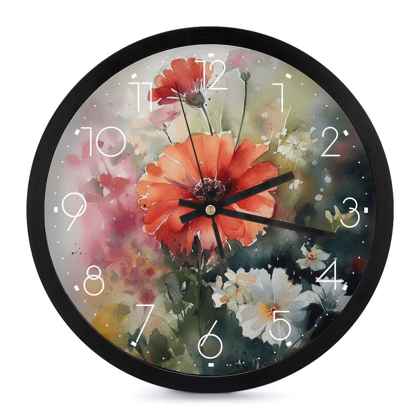 Horloge murale pour salle de bain et cuisine au design aquarelle