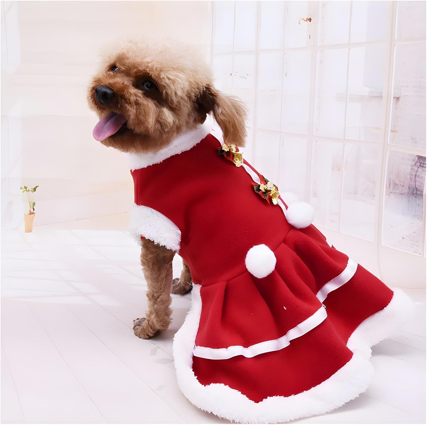 NACOCO Dog Christmas Dress Pet Red Skirt Dog Santa Suit
