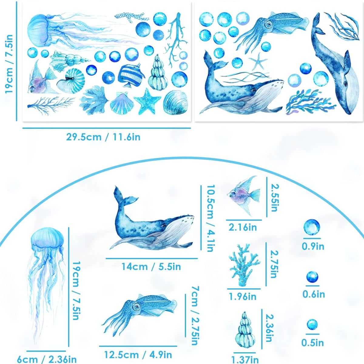 Glow in The Dark Fish Wall Stickers - Image 2