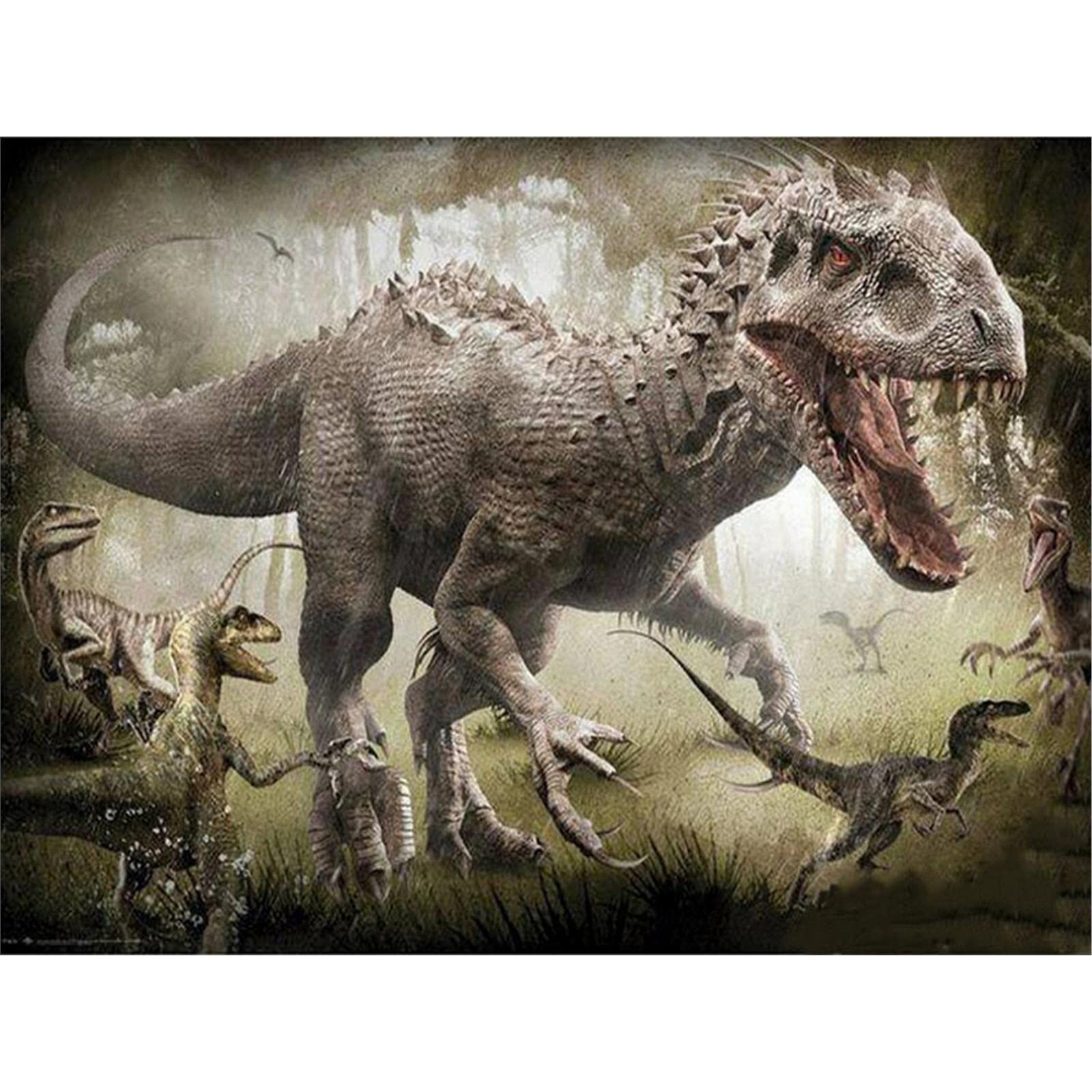 Yscolor White Handmade Diamond Painting Technology Mosaic Animal Dragon Embroidery Cross Stitch Dinosaur Mother And Fantasy Art Picture 11.8X15.8 In/30X40cm