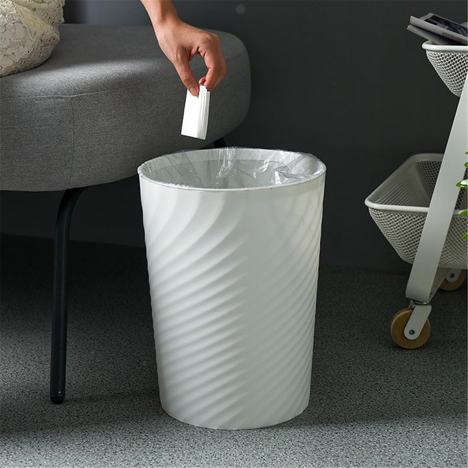 tDZP7yWpc Papelera Papelera Cocina, Baño, Salón, Oficina(Negro,Pequeño)