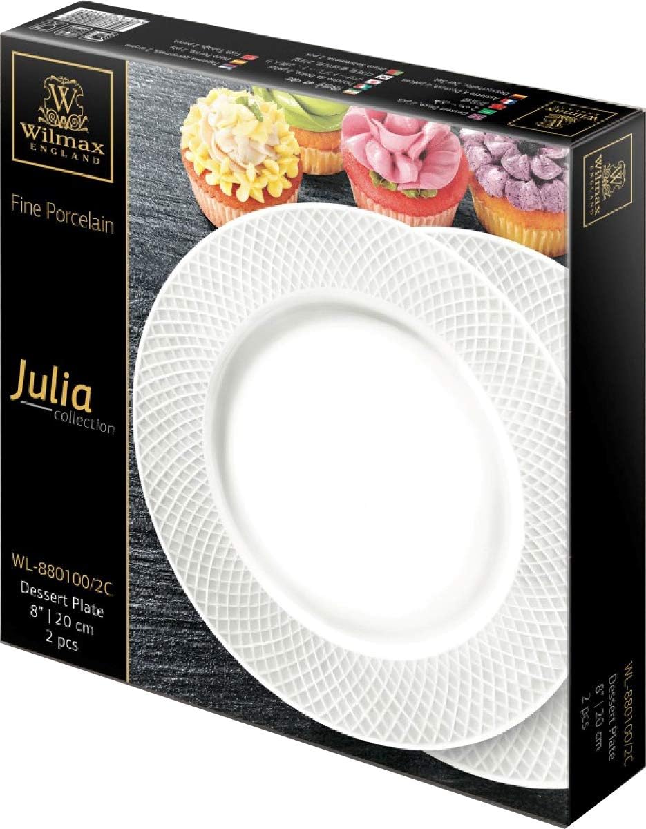 パシフィックGLD Wilmax Dessert Plates Set of 2 in Gift Box