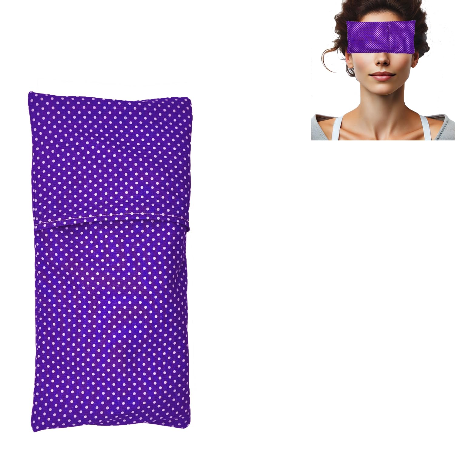 Almohada para los Ojos Pack 6 lila's (6 Rellenos y 6 Fundas Lavables) | Semillas de Lavanda y Semillas de arroz | Yoga, Meditación, Relajación, Descanso de Ojos...