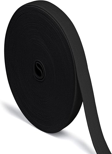 Miniatura 26 de Airisoer Banda elástica de 1/2 pulgada para costura, bandas elásticas de alta elasticidad de 12 yardas para cinturas, pantalones, ropa y Negro