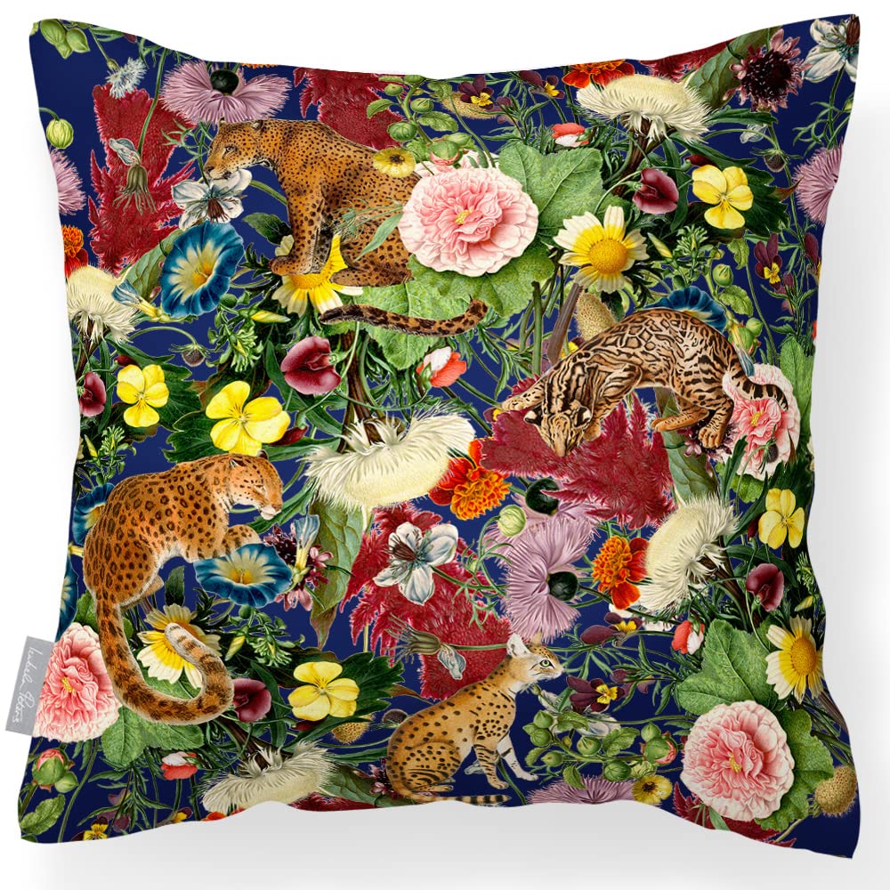 Izabela Peters Midnight Outdoor Cushions Waterproof, 43 Cm, Filled Outdoor Cushion, Junglescape - Garden Furniture Cushions