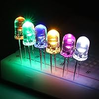 Vista 23 de 100 bombillas LED transparentes, diodos de emisión de luz, 0.2 pulgadas (multicolor)