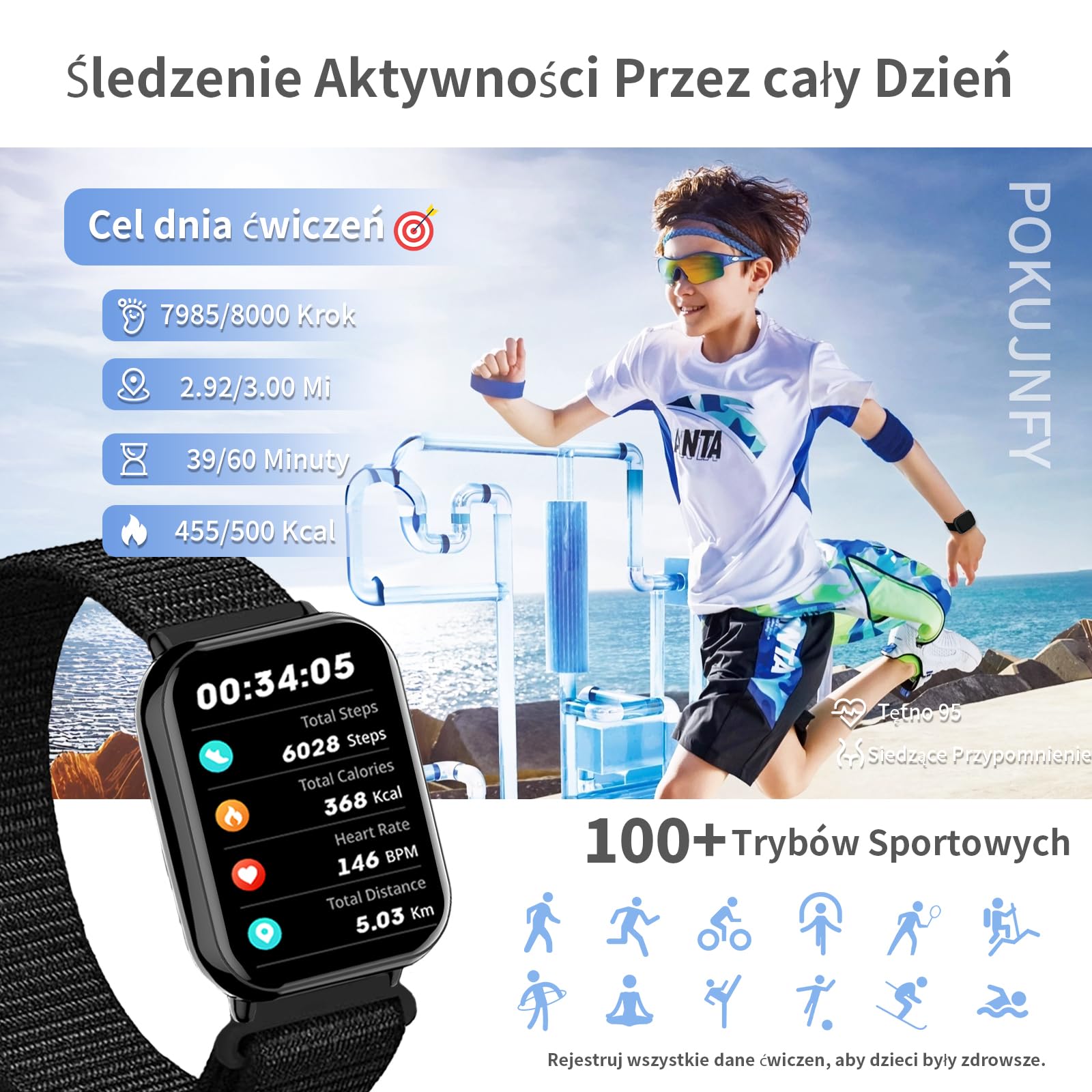 Smartwatch dla Dzieci dla Chłopców Dziewczynek - 1,83 Fitness