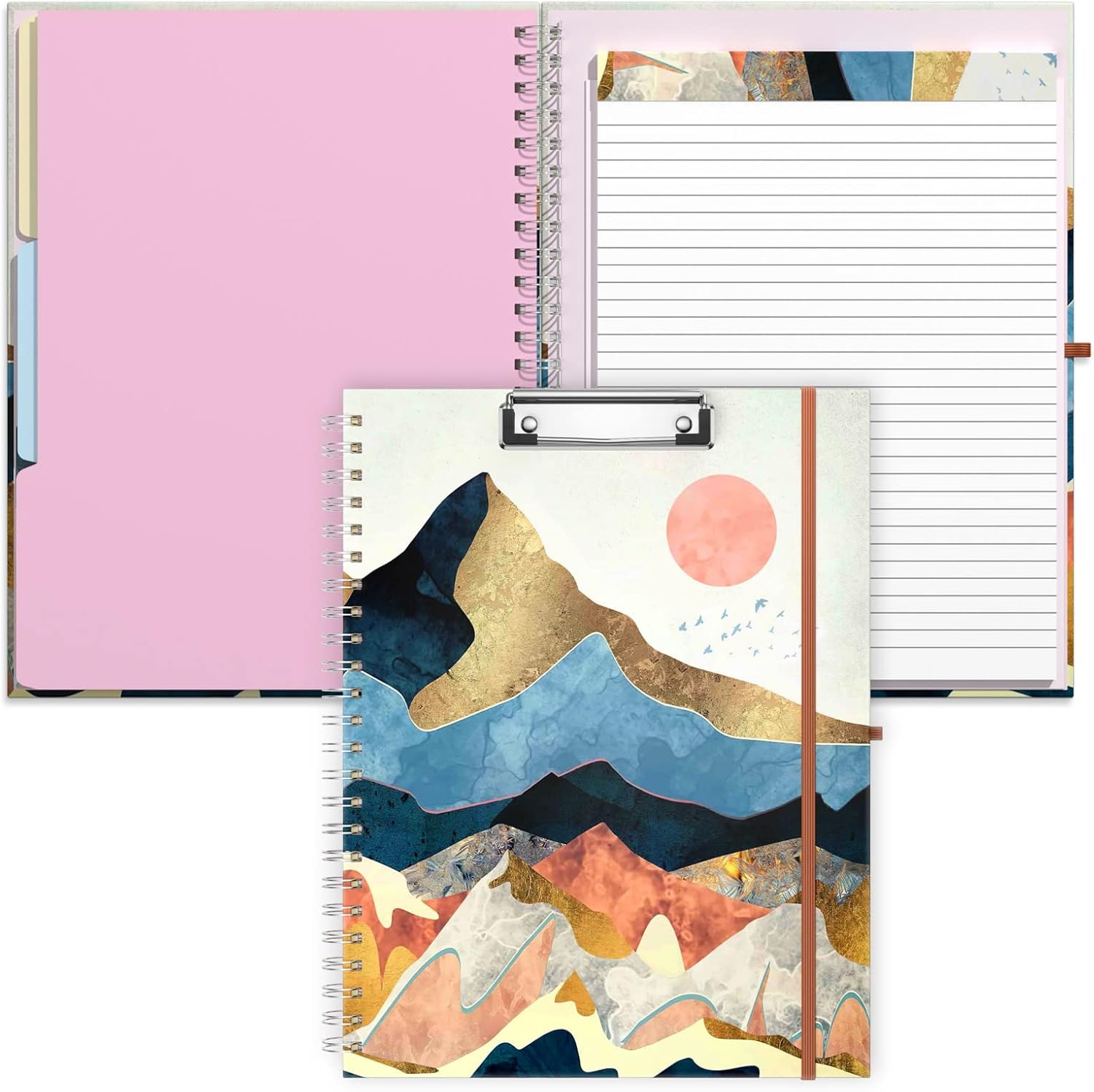 Rimilak Spiral Clipboard Folio with Refillable Lined