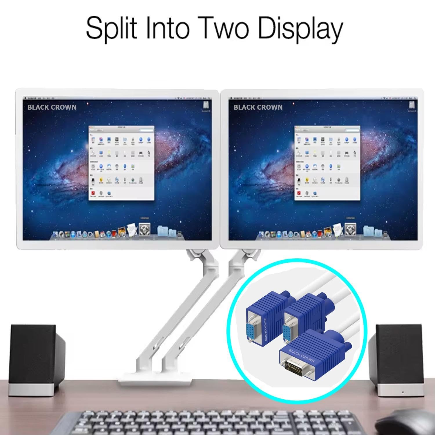 VGA Splitter Cable - Dual Monitor Adapter -6
