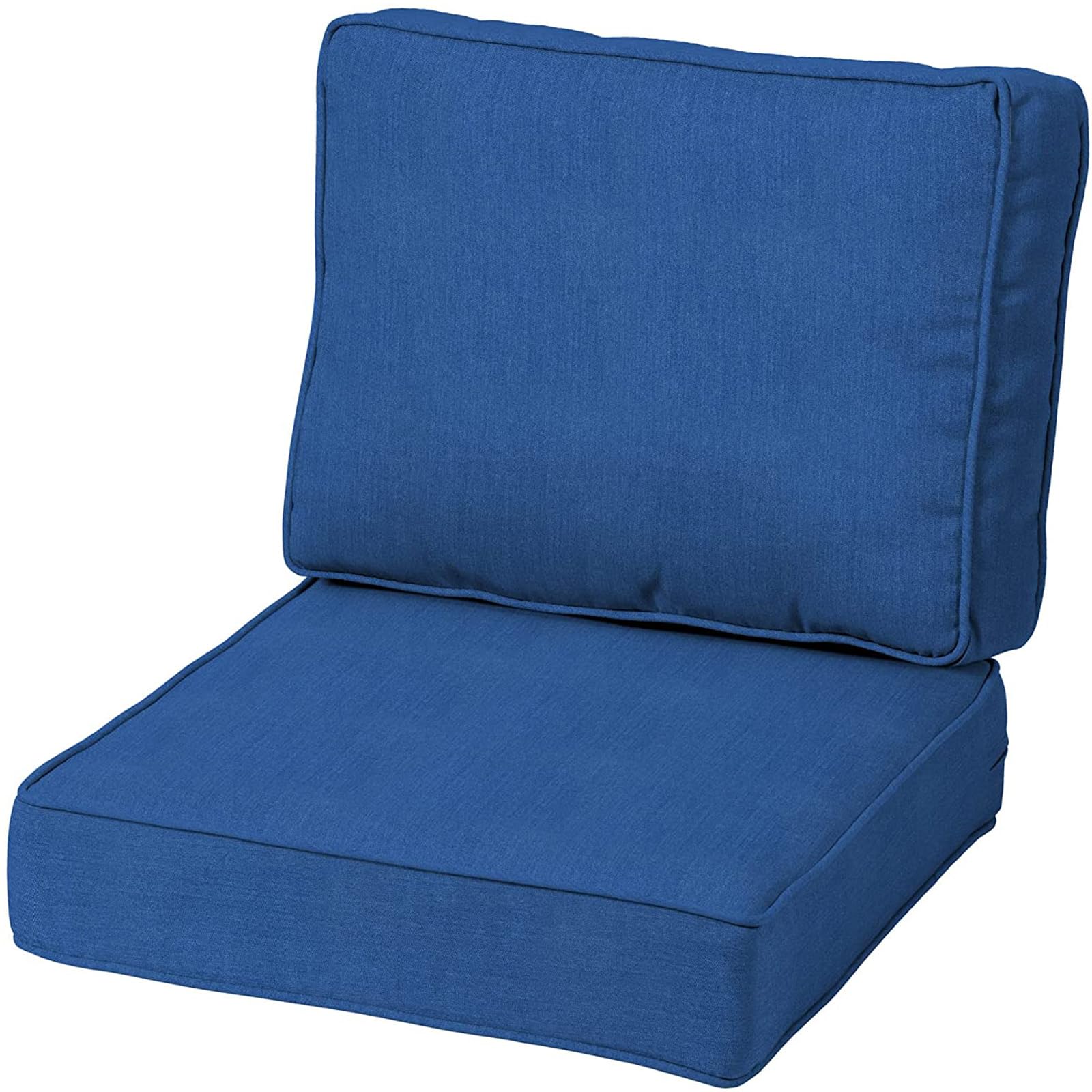 TENAGE Outdoor Chair Cushions,Waterproof Patio Furniture Back & Deep Seat Cushion Set with zipper and Anti-Slip Straps for Indoor Garden Camping 40 * 40cm blue