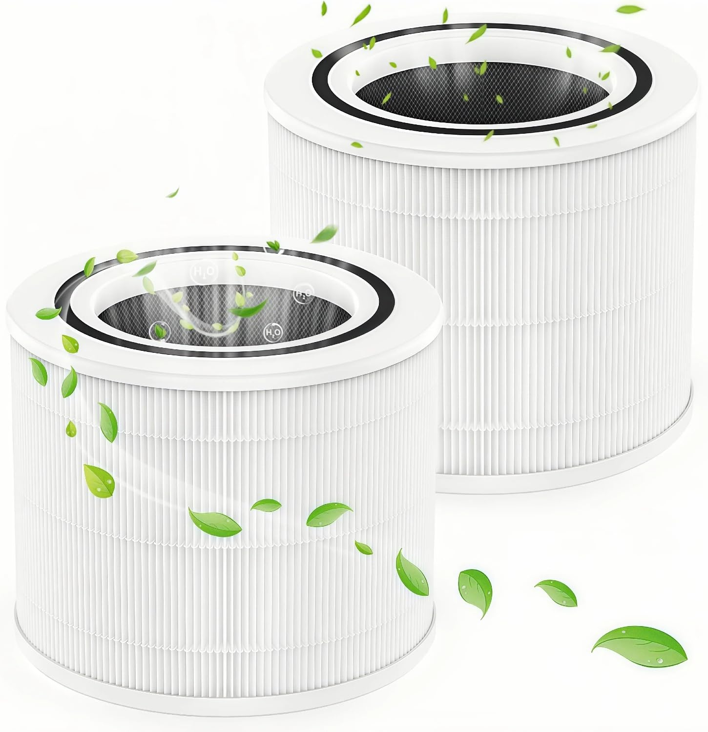 2 Pack Core 300 Replacement Filter Compatible with LEVOIT Core 300 and Core 300S Air Purifier, 3-in-1 True HEPA with High Efficiency Core 300-RF Filter Replacement, White