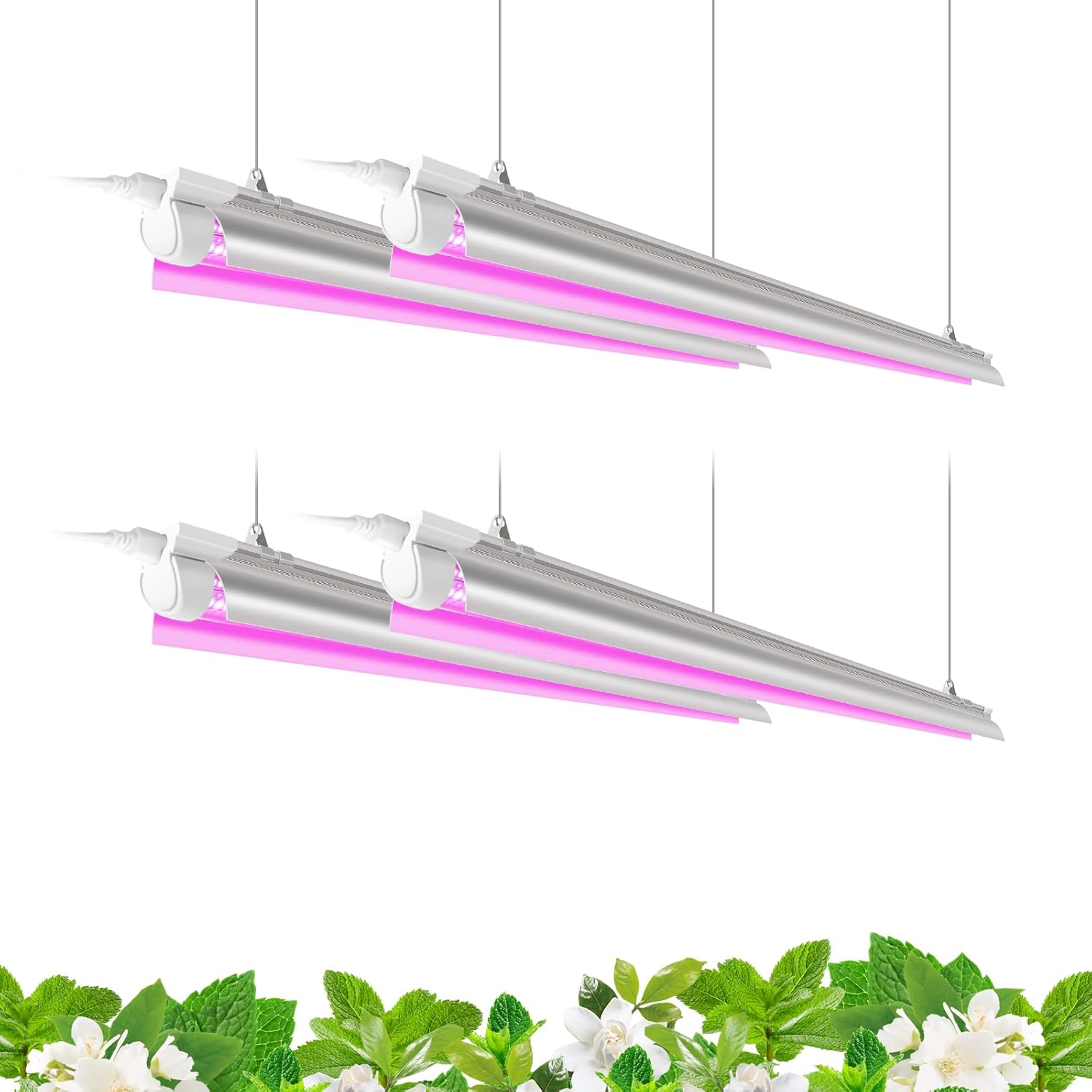 Barrina LED 4FT, 168W(4 x 42W, 1000W Equivalent), Full Spectrum, V-Shape with Reflector, Grow Light Strip for Indoor Plants, 4-Pack 4FT/4-PACK