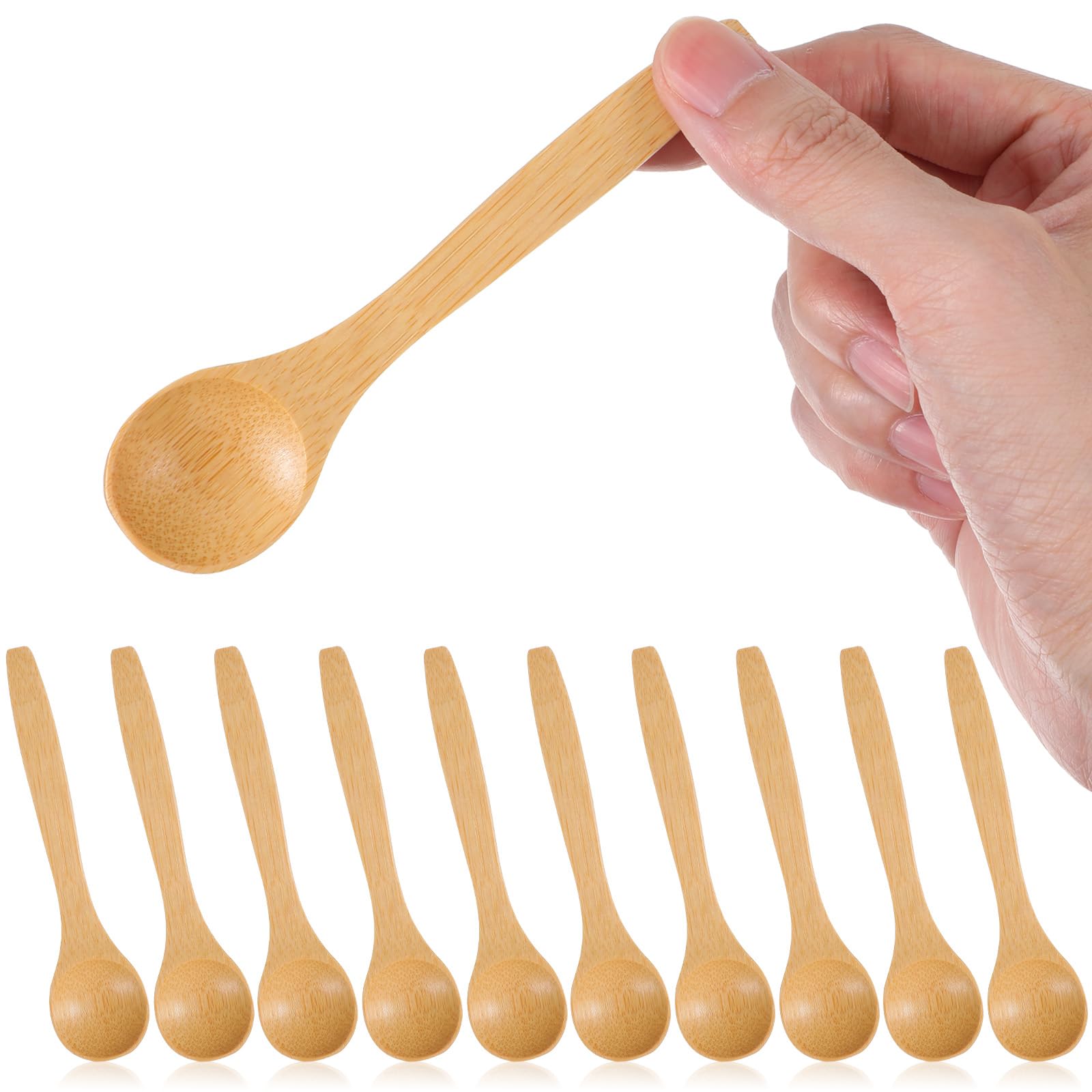 10PCS Wooden Spoons - Shimmeroo 5 Inch Resistant Small Wooden Spoons