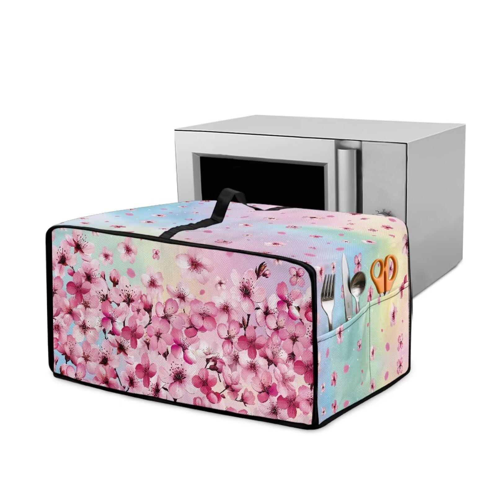 Cherry Design - Cubierta para horno tostador, cubierta ligera para hacer pan, resistente al calor, cubiertas universales para horno de microondas a prueba de polvo, para la mayoría de hornos