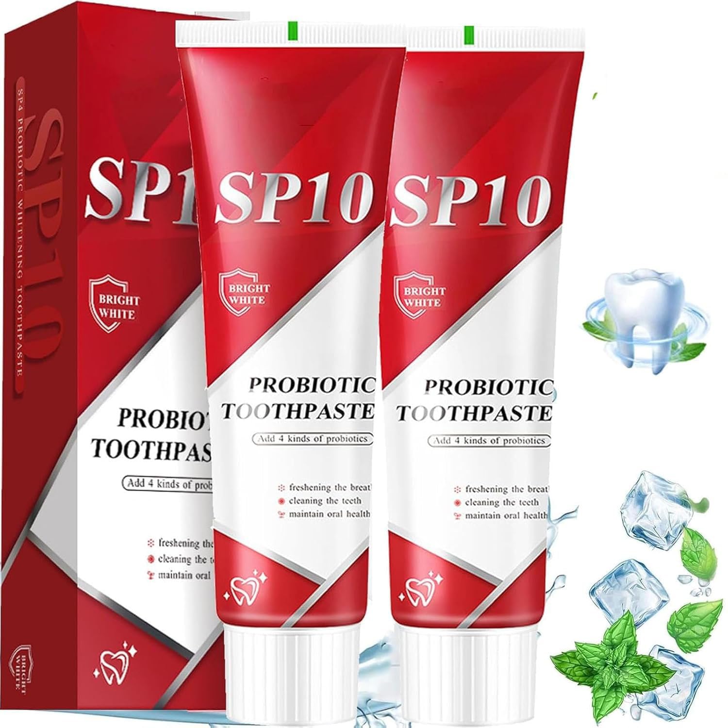 2PC SP-10 Probiotic Whitening Toothpaste Fresh Breath Deep Cleaning Stain Removal Natural Formula