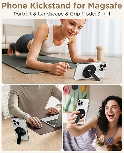 Miniatura 2 de Magtame Soporte Magnético para Teléfono con Grip para Magsafe, Soporte Ultradelgado de Presión con Fuerte Soporte Magnético, Ajustable 140 para