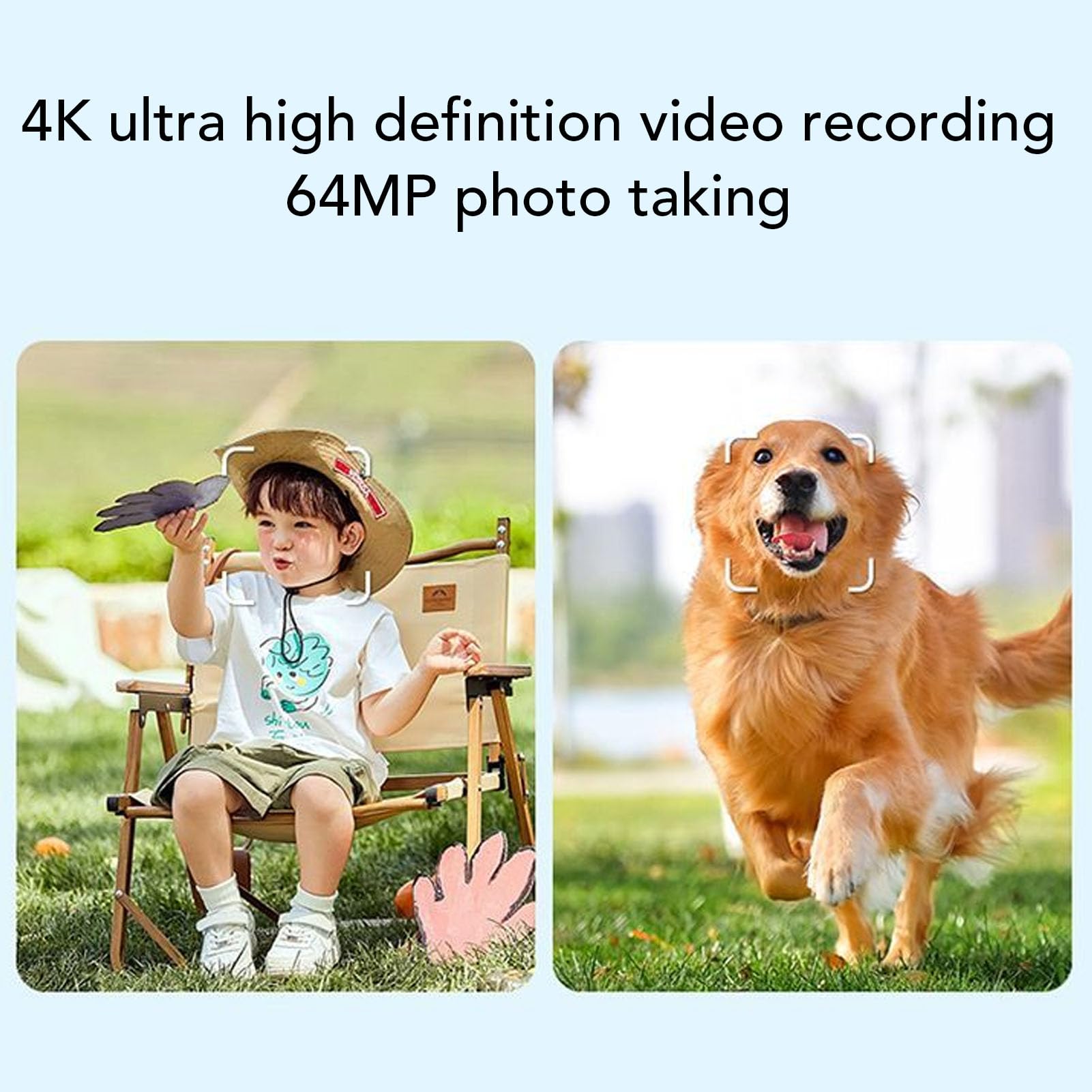 Cámara de Video Portátil WiFi, Cámara de Vlogging de Mano, Grabadora 4K, Ideal para Viajes Al Aire Libre.