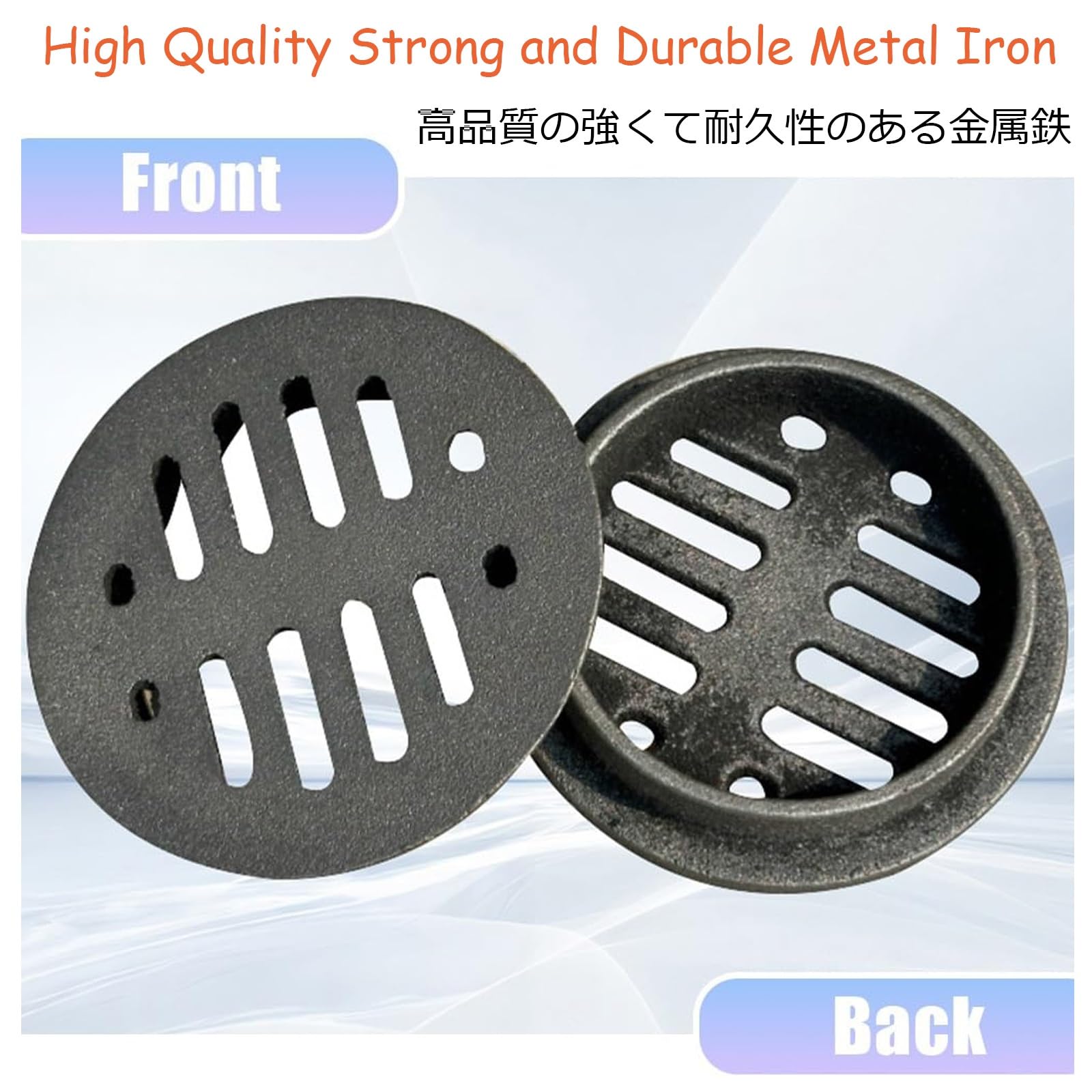 Couvercle De Siphon De Sol En Fonte Rond 5-25cm, Grille De Drainage Rangée De Trous, Amovible, Antis-colmatage, Noir Caniveau Exterieur Pour Pavés Maison Jardin Sous-sol Cour Garage(110mm)