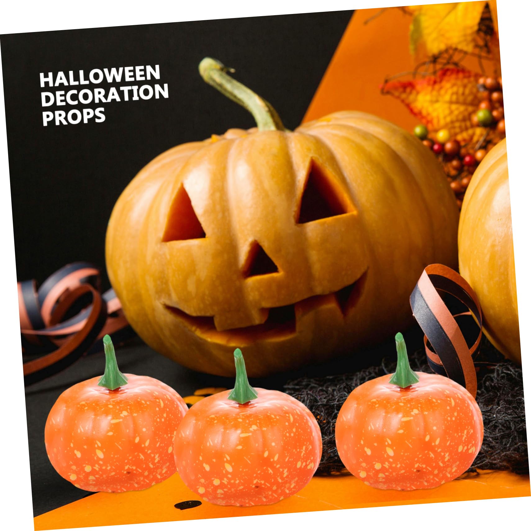 Zerodeko 3 Set Zucca Di Schiuma Di Simulazione Vacanza Gonfiabili Di Halloween Zucche Decorazioni Autunnali Lanterna Di Zucca Portatile Di Halloween Ghirlanda Orange Schiuma 16 Pezzi * 3