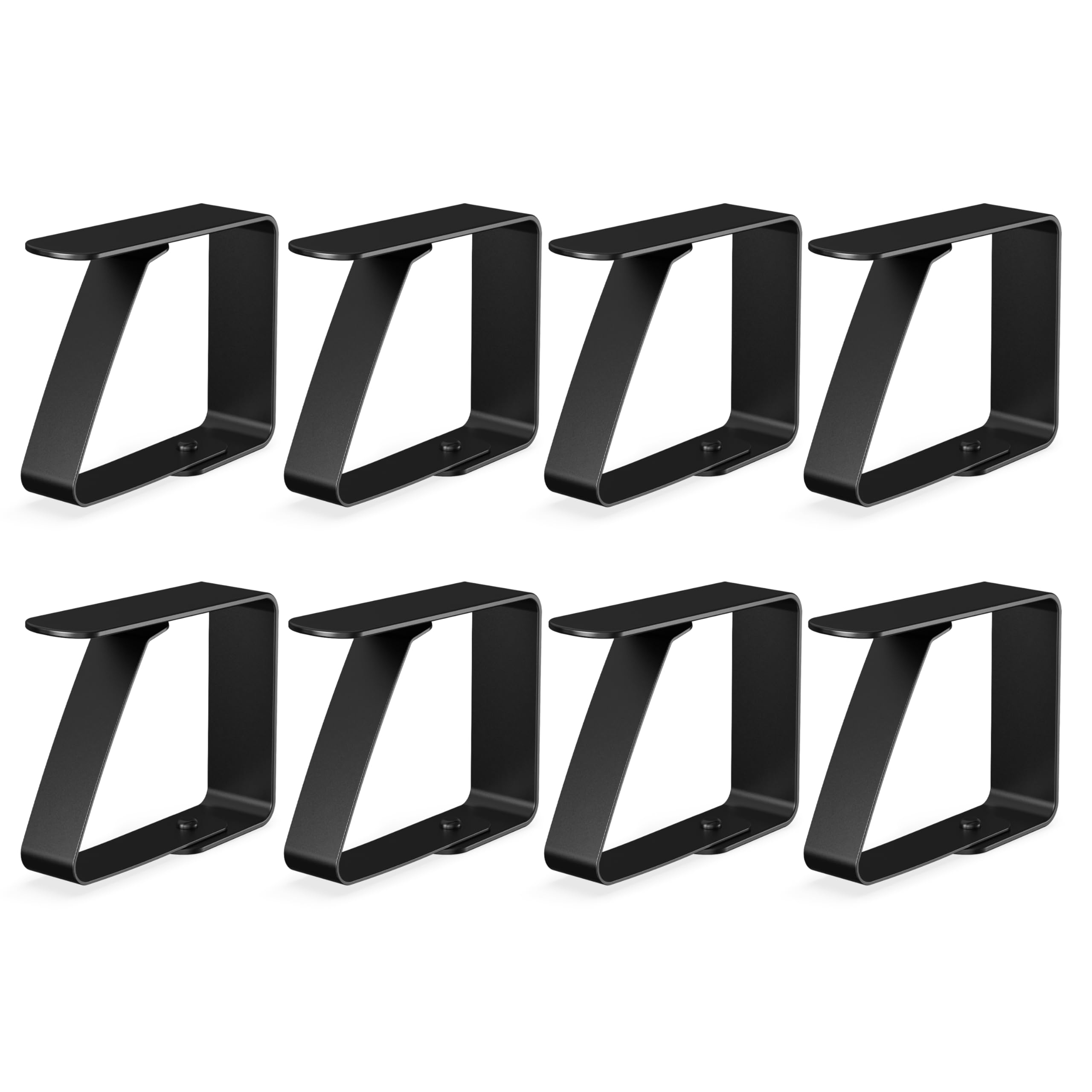 8 x Pinzas para manteles Negro para mesas con un Grosor de 3 cm - - Pinzas para manteles de Acero Inoxidable para Uso en Interiores y Exteriores - - Pinzas para manteles fáciles de Limpiar
