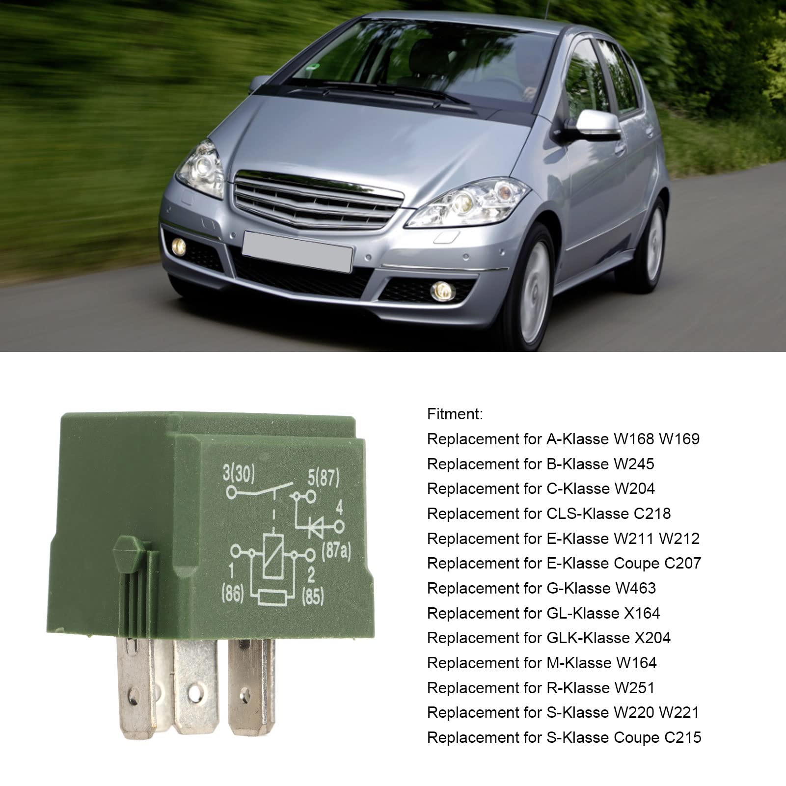Relè Compressore Sospensioni Pneumatiche, 12V, A0025427619 Compatibile con A Klasse W168 W169 B Klasse W245 C Klasse W204 CLS Klasse C218 E Klasse W211 W212