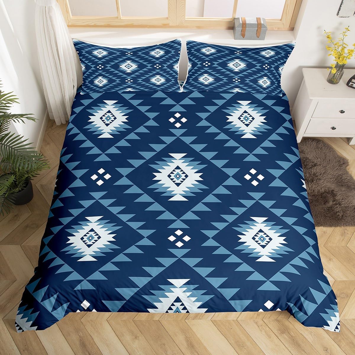 jejeloiu Peacock Bedding Set Queen Size Beautiful Bird for Adult Kids Boys Girls Green Blue Comforter Cover Set Duvet Cover Flower Floral Bedspread Cover 3Pcs Zipper Closure