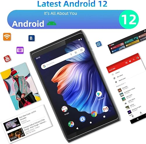 Miniatura 3 de Tableta Android de 8 pulgadas, Android 12.0 Tableta 32GB Almacenamiento 512GB SD Expansión Tablets PC, Procesador Quad-core 2GB RAM 1280x800 IPS HD