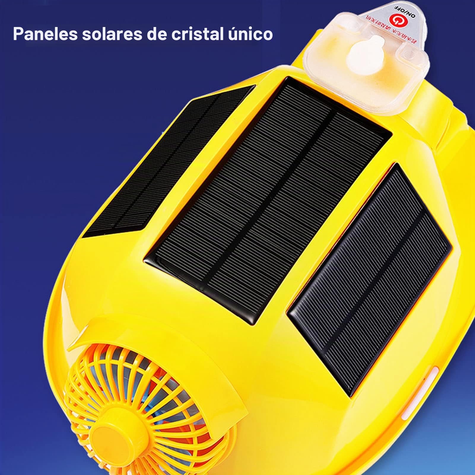 Casco con Ventilador Solar y Luz, Casco de Seguridad Transpirable y Ventilado Casco de Construcción Ajustable para Hombre para Construcción y Mejora del Hogar, Faro Impermeable