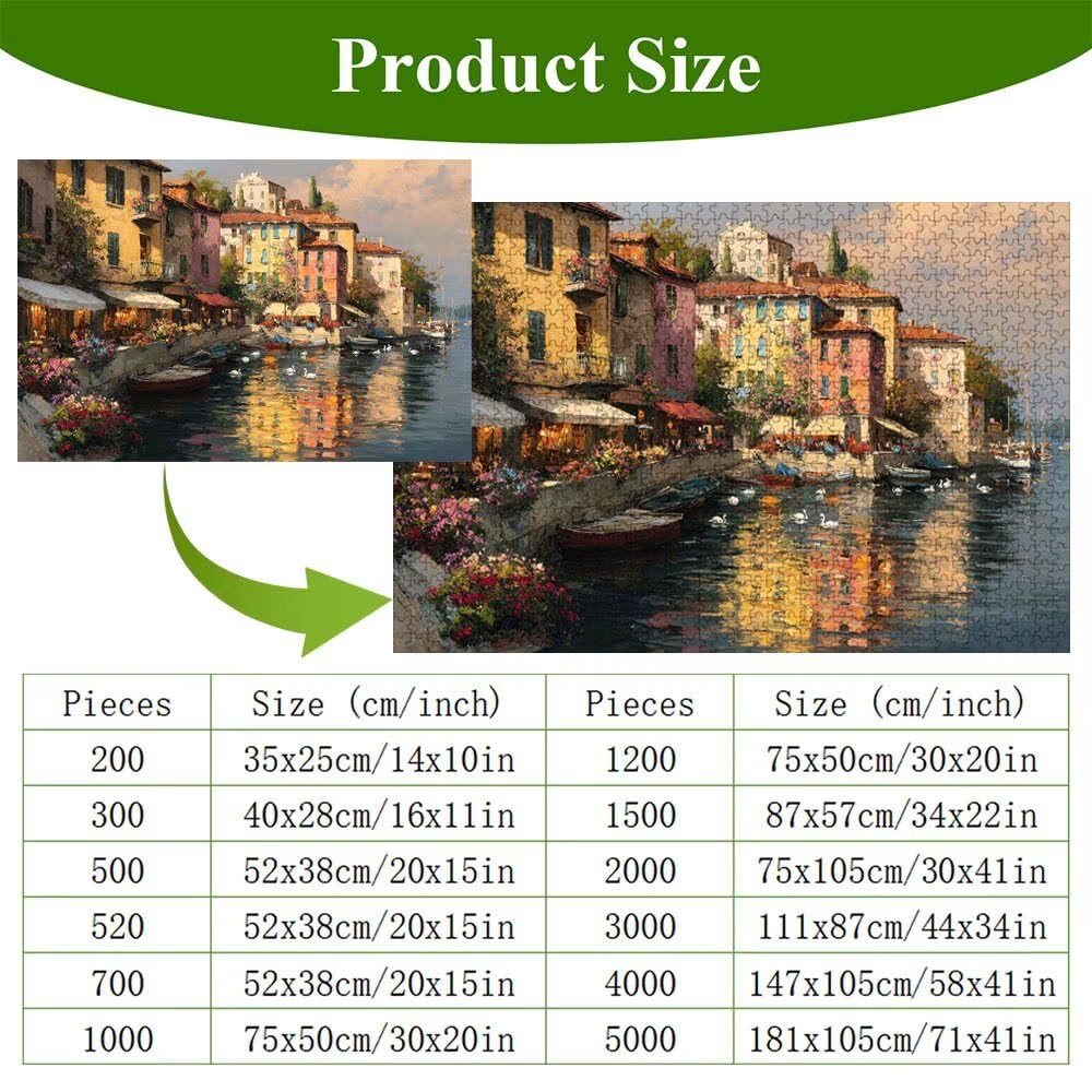 Puzzle 1500 Piezas Adultos Italia & Paisaje, Rompecabezas con Letras Traseras y Póster, Pasatiempo Antiestrés, Decoración de Pared, Regalo Decorar Mujer Hombre 87 x 57 cm (14 Años +) P3#210