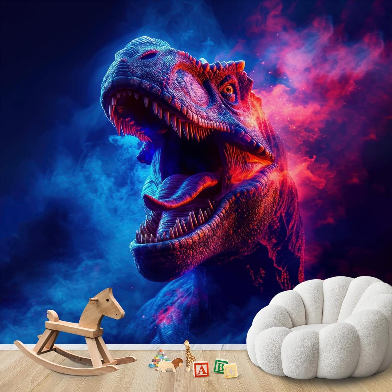 Kfjhgbdshhj 3D Mural Photo Wallpaper, Dinosaur, Non-Woven, Modern, Living Room, Bedroom, Children's Room, Wall Decoration, Motif Wallpaper,400Cmx280cm Wall Sticker - Background Wall - Painting - Poster