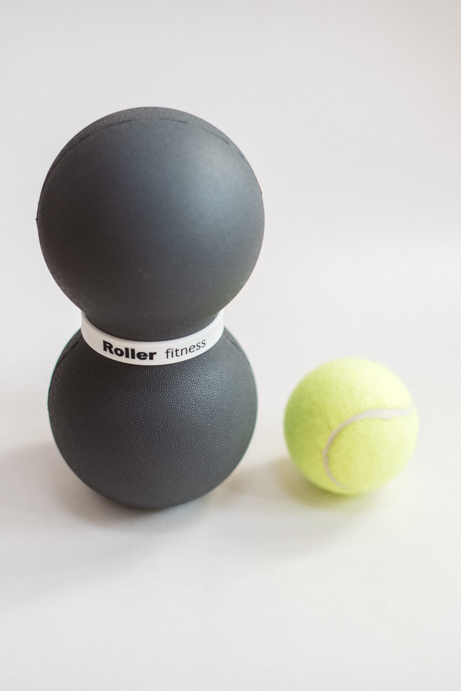 Roller Fitness Infinity Roller, rodillo de espuma de maní, rodillo de ejercicio de doble bola de masaje grande de 8 pulgadas (gris - suave)