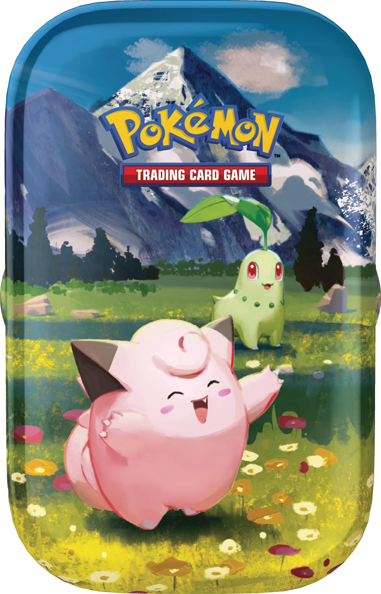 Pokémon-Sammelkartenspiel: Mini-Tin-Box Mega-Entwicklung – Erhabene Helden: Piepi und Endivie (1 Stickerbogen, 1 Pokémon-Bildkarte und 2 Boosterpacks) - 2