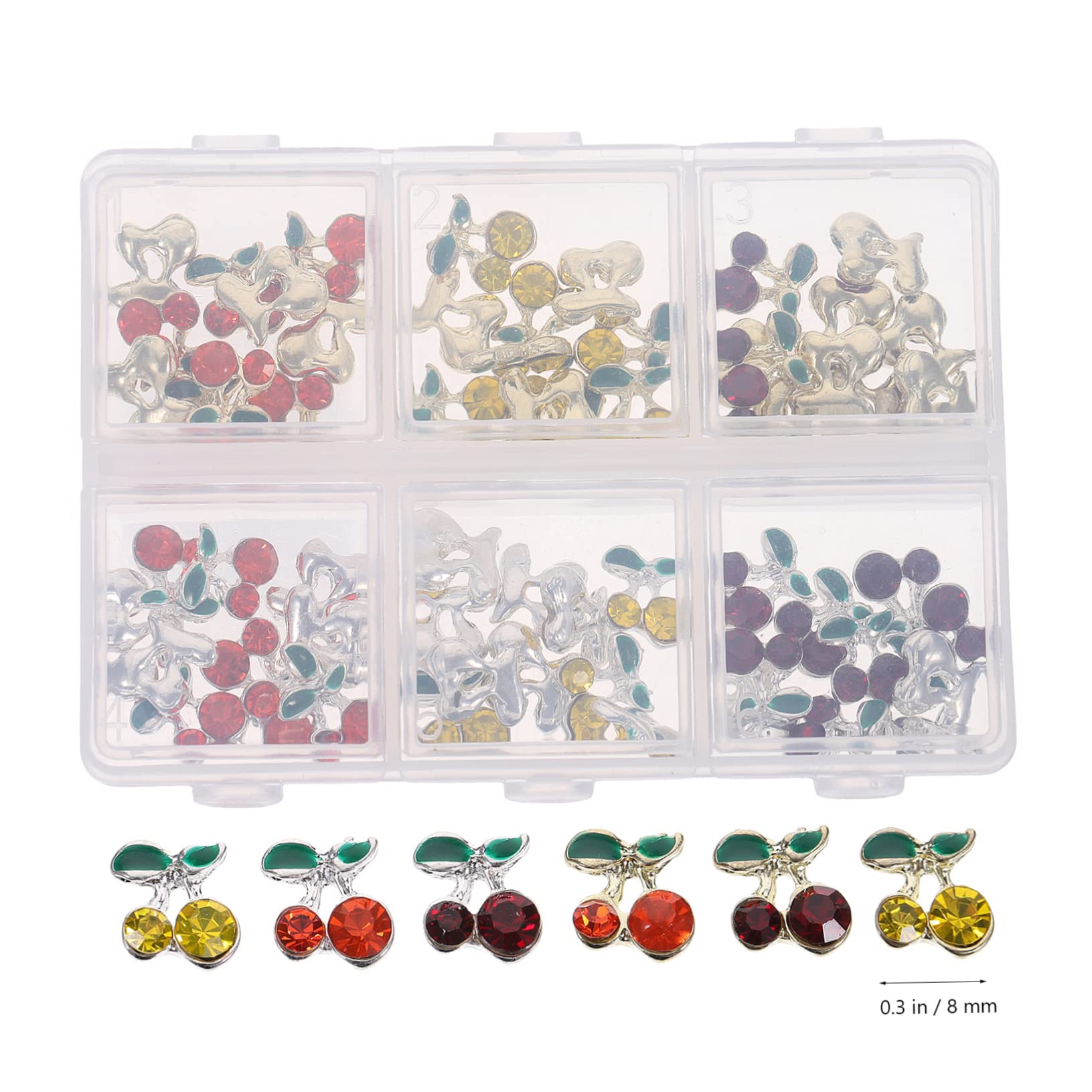 Healeved 240pezzi Gioielli Per Unghie Cherry Decorazioni Nail Art Per Creazioni Eleganti e Uniche Accessori Per Unghie Fai Da Te Per Donne