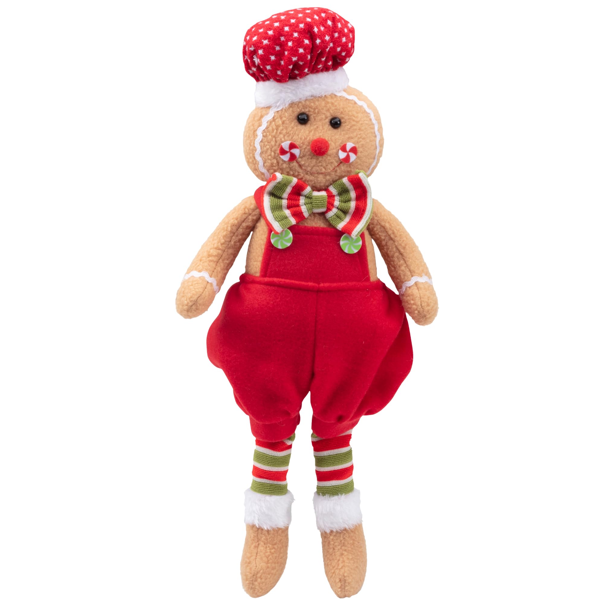 Christmas Gingerbread Plush Doll, 17" Boy Cute Shelf Decorations - Fun Kids Holiday Toy Elf Buddy, Decorate Your House or Tree with Soft Xmas Plushie,