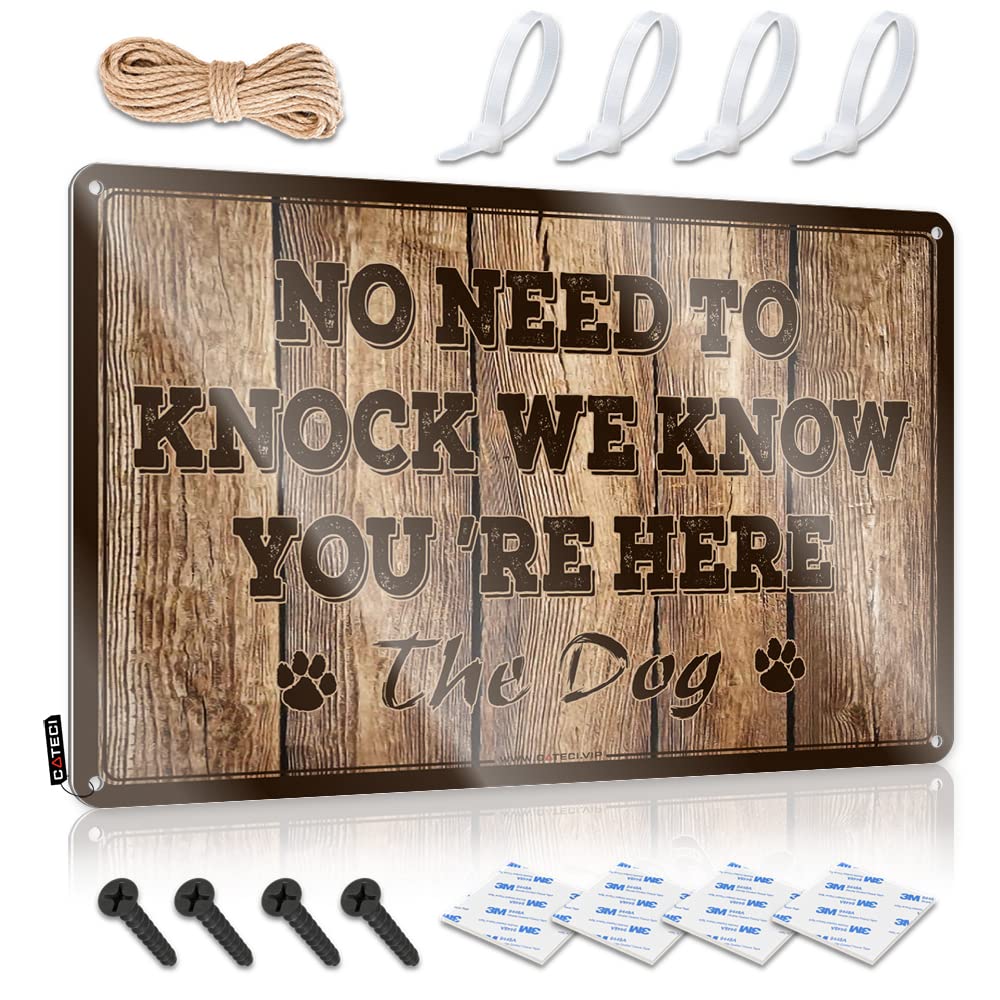 IBWNBBUSN Warning Tin Sign No Need To Knock We Know You’Re Here Sign Tin Sign Decor Vintage Funny Tin Sign(30X40CM)
