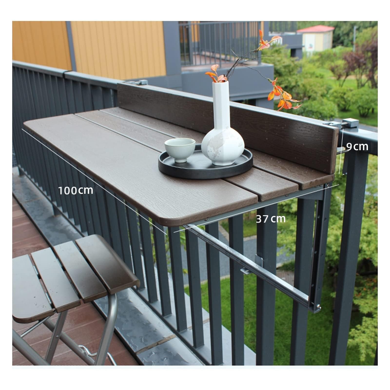 Générique Table Balcon Suspendue métal Ajustable étanche Pliante