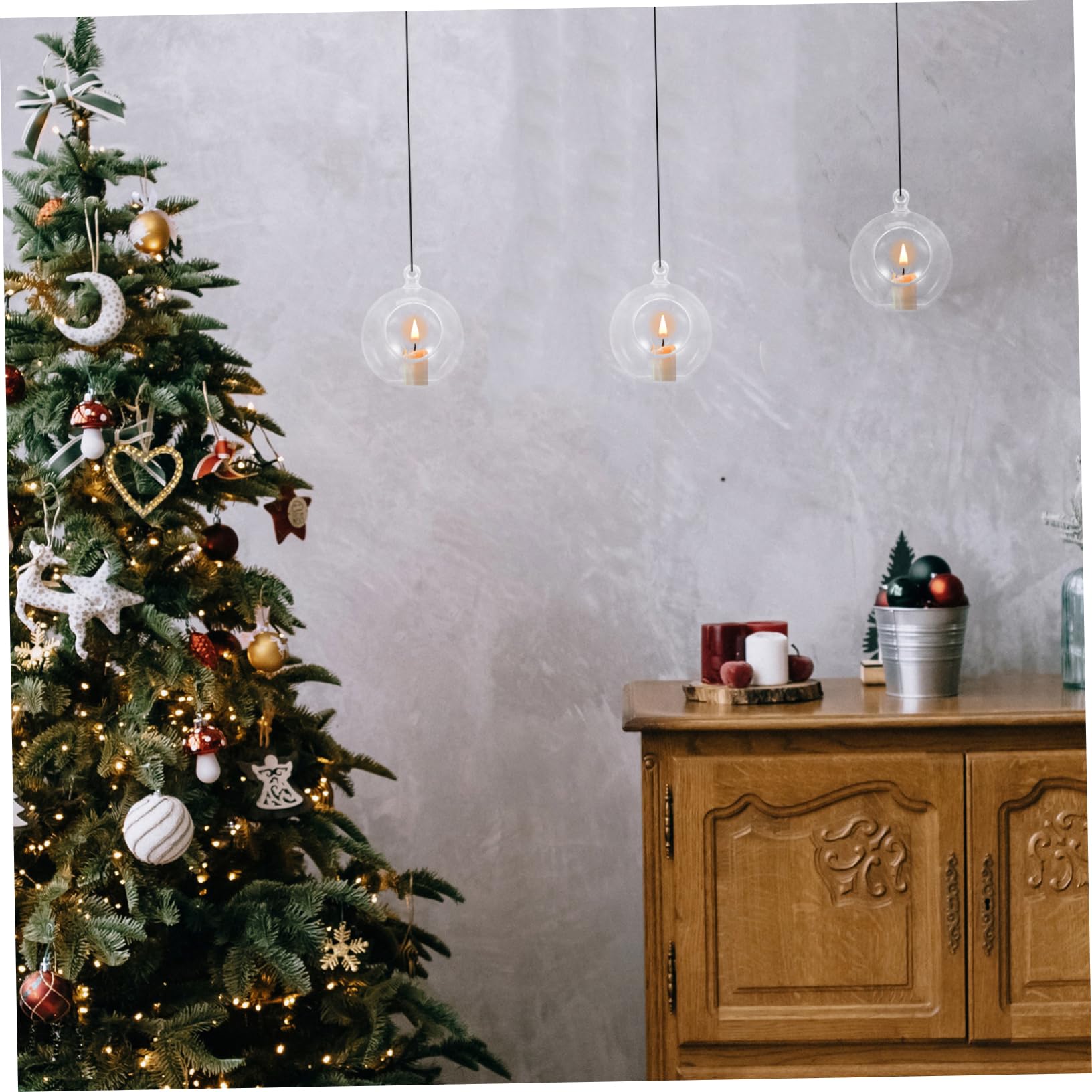 Cabilock 24piezas Adornos Colgantes De Acrílico Transparentes para Árbol De Navidad para