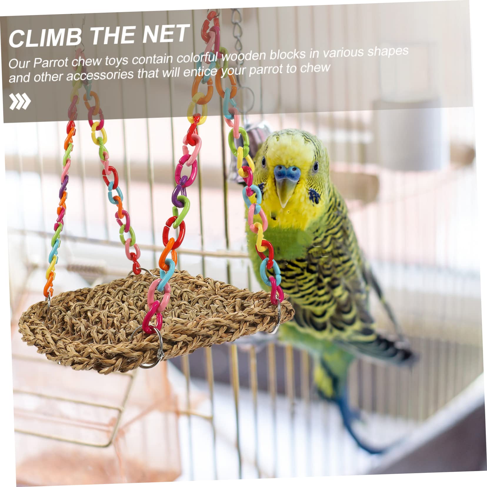 VANZACK 2stücke Vogelspielzeug Naturmaterialien Kletter Und Schaukelspielzeug Für Papageien Sittiche Und Andere Haustiere Stehen Und Langlebig Und
