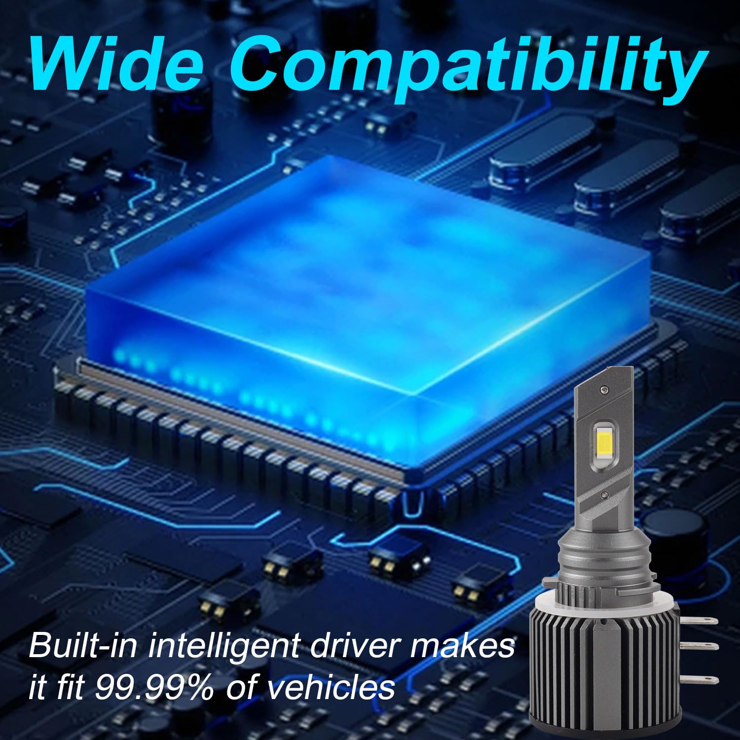 Erato Bombillas LED H15 para luces de conducción y de circulación diurna, DRL, 6500K, blanco xenón, CANbus, sin errores, todo en uno, Plug and Play, impermeables, kit de conversión de faros LED