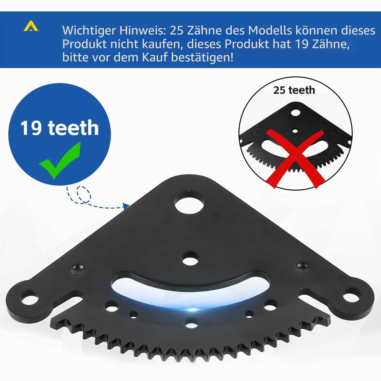 Xastro 19 Zähne Lenkung Sektor Getriebe Kit für John Deere LA100 LA105 LA110 LA120 LA145 D100 D105 D110 D120 Serie Rasentraktoren ersetzt GX21924BLE mit Ritzel und Buchse