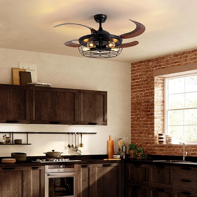 Ventilador de Techo 48" Retráctil con Luz y Control Remoto, miniatura 6