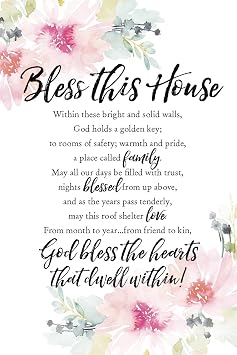 DEXSA Bless This House Wood Plaque with Inspiring Quotes 6"x9" - Elegant Frame Wall & Tabletop Decoration | Easel & Hanging Hook | Christian Family Religious Home Decor Saying | Made in the USA