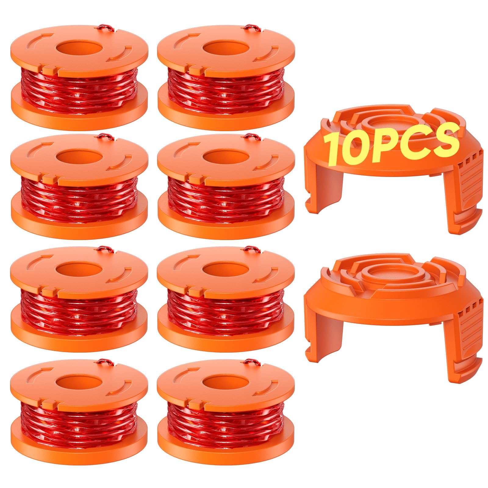 Photo 1 of 15 Pack WA0010 Replacement Line Spool Compatible with Worx Trimmer, 0.065" 10ft Weed Eater String for Worx Weed Wacker, Auto Feed Grass Edger Spool Refills(12 Line spools+ 3 Caps)