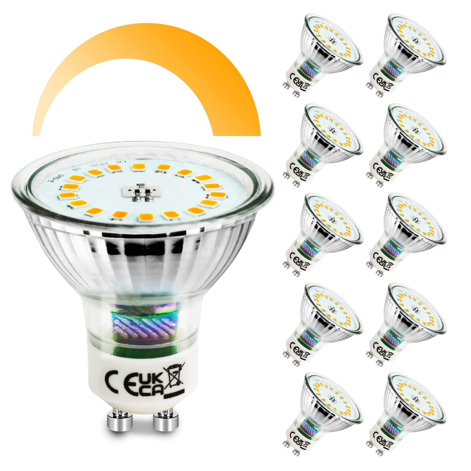Oktaplex 6er Set GU10 LED Lampen Dimmbar – 5W, 400lm, Warmweiß 2700K, 110° Abstrahlwinkel