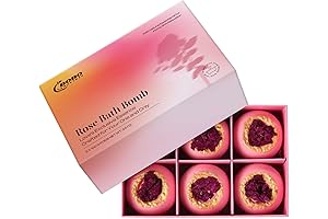 Pink Rose Flower Bath Bombs - Luxury Gift Set with Real Petals