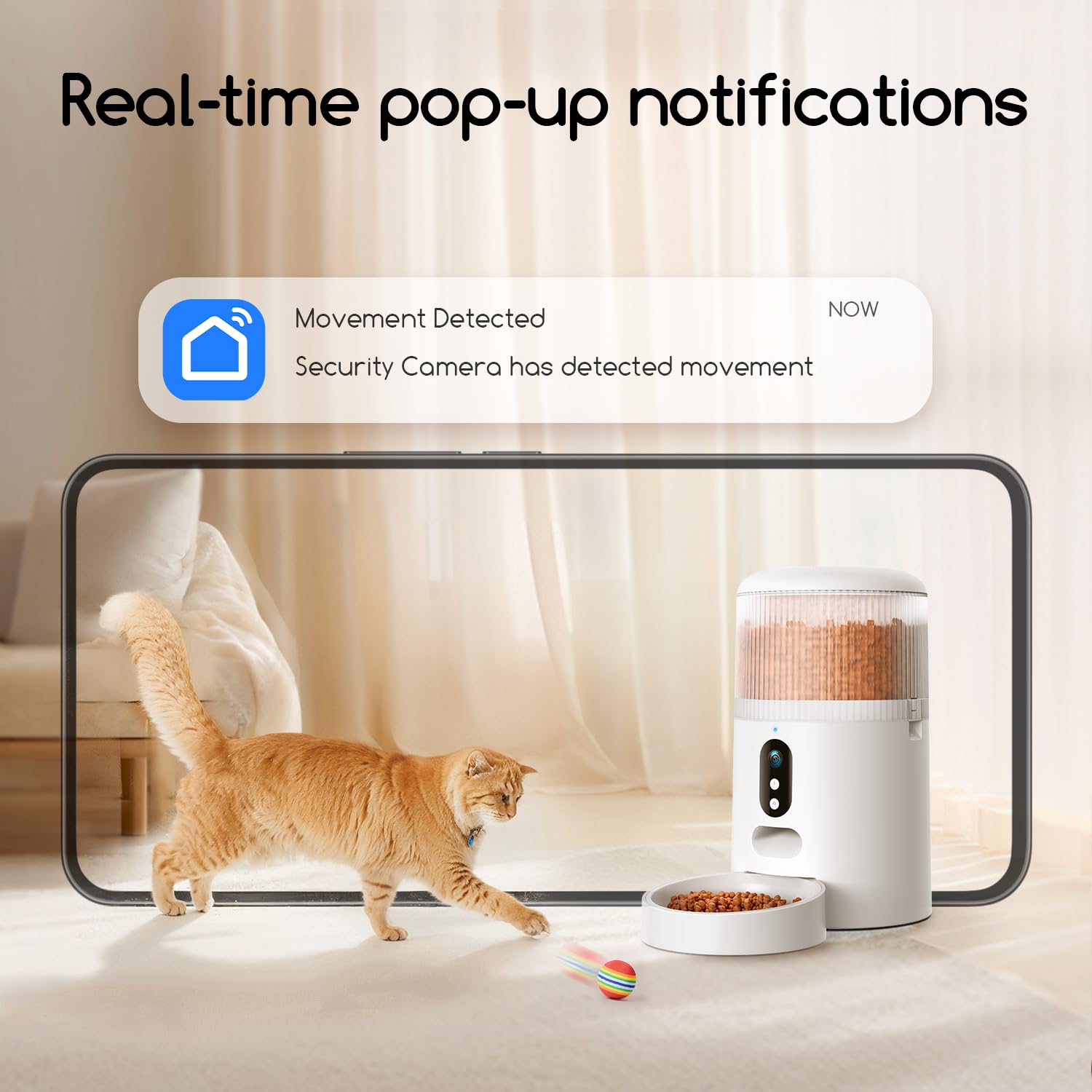 Faroro Automatic Cat Feeder with Camera, 3MP HD Video with Night Vision, 5G/2.4G WiFi Cat Feeder with APP Control