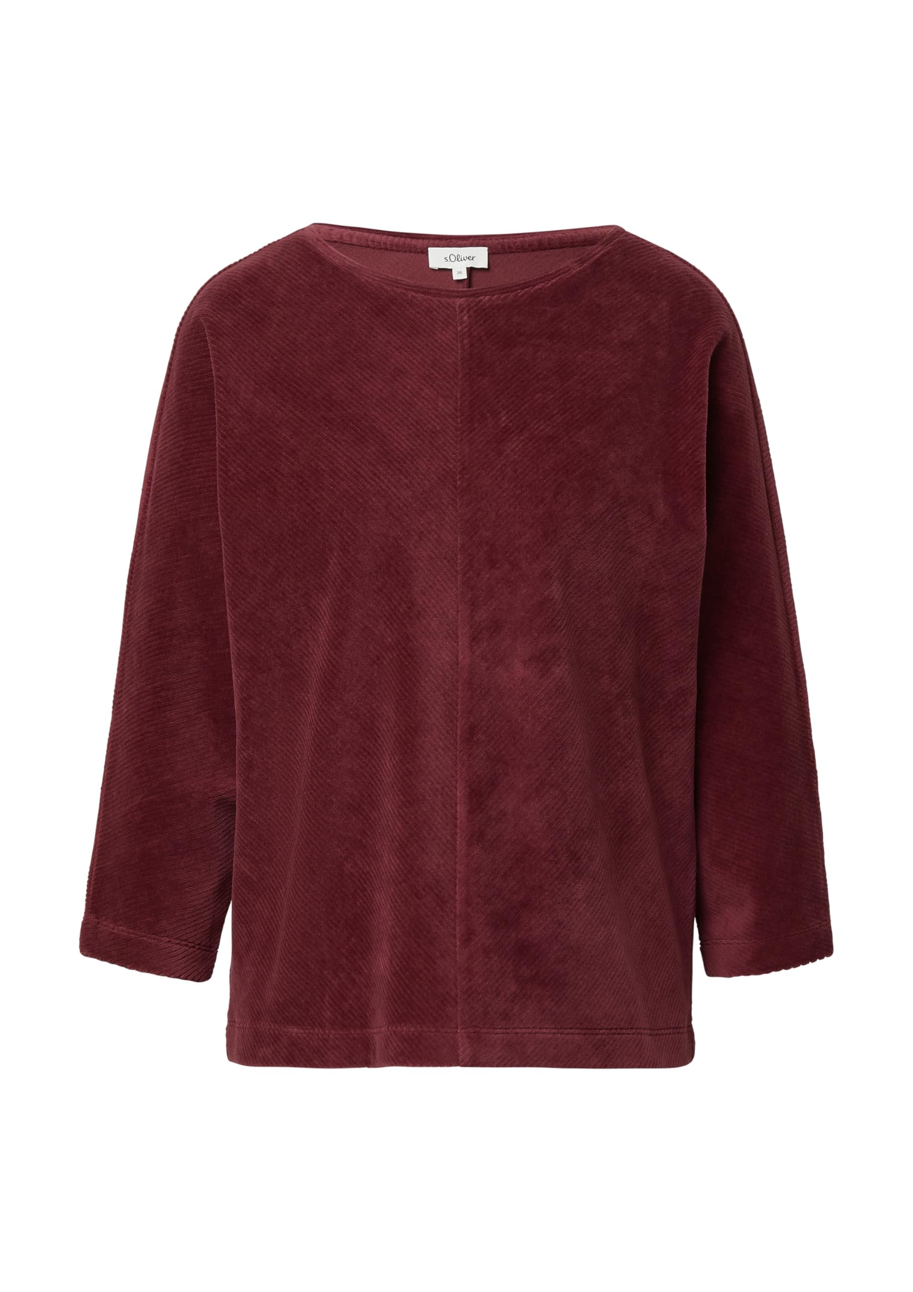s.Oliver Cord-Shirt mit Teilungsnaht und Fledermausärmeln