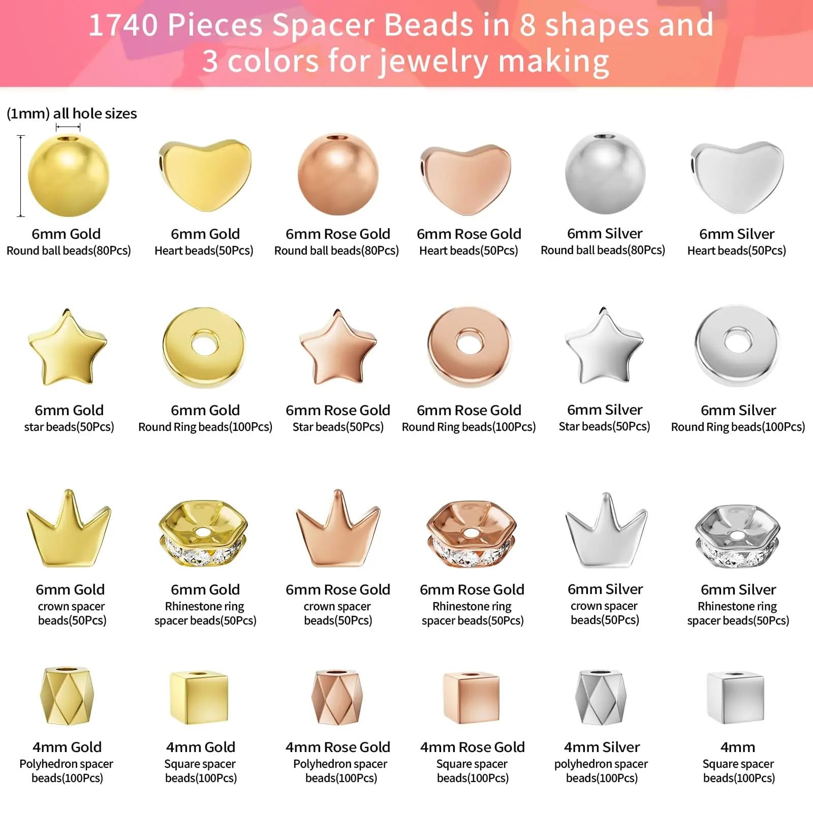 Abalorios Para Hacer Pulseras Kits de 2 cajas cuentas con arcilla for hacer joyas, pulseras y collares