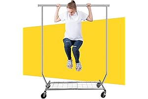 Foldable Clothing Rack with 450 Lbs Capacity and Extendable Rod