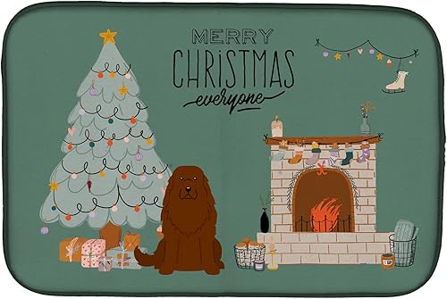 Miniatura 230 de Caroline's Treasures CK7824DDM - Tapete absorbente para secado de platos con diseño de bulldog inglés, rojo y blanco, para encimera de cocina, 14 x